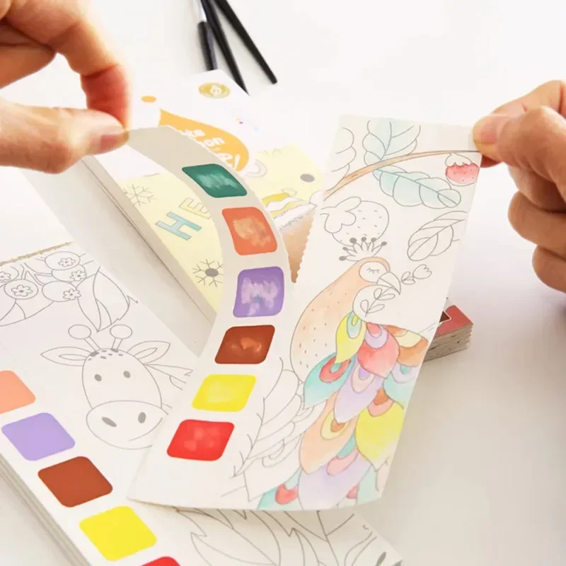 Gouache Paint Set - Crianças portátil pintura em aquarela livro