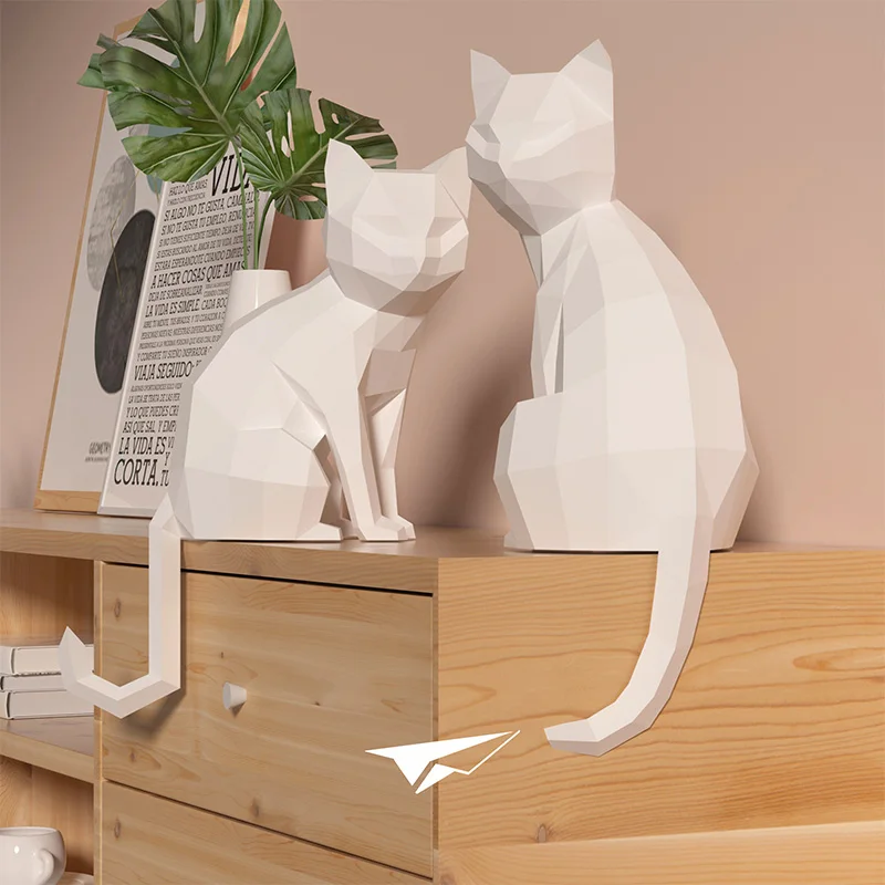 1 par amantes gato animal deco - Art Craft Cardboard avaliação e preço